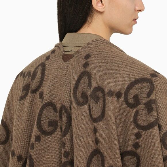 Gucci Beige/Brown Reversible Jumbo Cashmere Cape Women - Picture 4 of 6